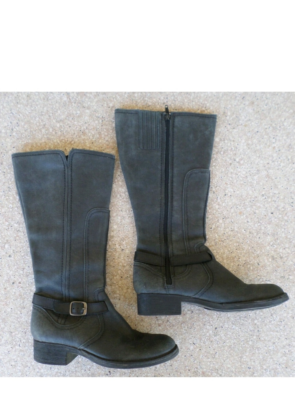 Clarks Women's Mid-Calf Buckle Zip Boots in Dark Gray